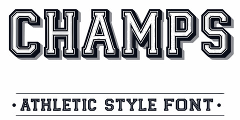 Bold graphic design displaying the word champs with athletic style typography © Sourav