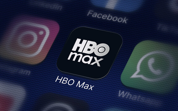 HBO max company logo on the smartphone screen