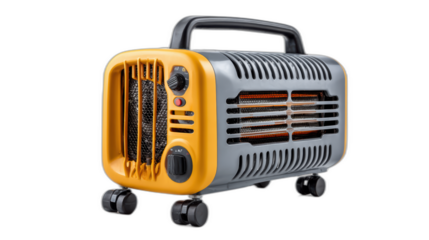 portable sideline heater for cold weather games on transparent background