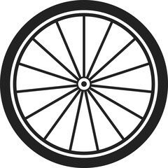 Bicycle Wheel Icon. Cycling Components and Bike Repair Vector Symbols. Spoke, Rim, and Tire Maintenance Icons collection