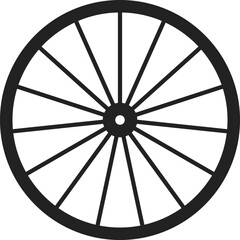 Bicycle Wheel Icon. Cycling Components and Bike Repair Vector Symbols. Spoke, Rim, and Tire Maintenance Icons collection