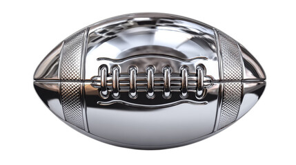 metallic silver american football futuristic chrome design