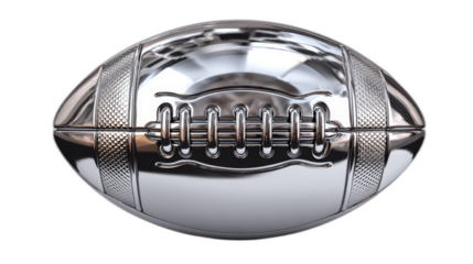 metallic silver american football futuristic chrome design