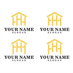 Letter HH or HHH is an elegant logo for real estate companies, also for renovation and construction companies