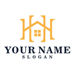 Letter HH or HHH is an elegant logo for real estate companies, also for renovation and construction companies