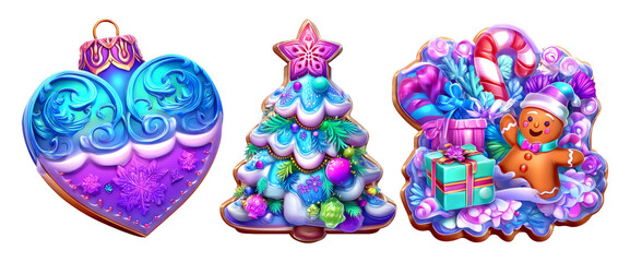 Vibrant Celebration Elements with Colorful Christmas Decorations for Festive Joy