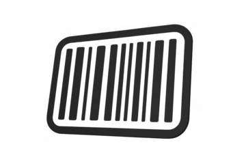 Barcode icon representing product identification, digital scanning, retail commerce, and modern technology data
