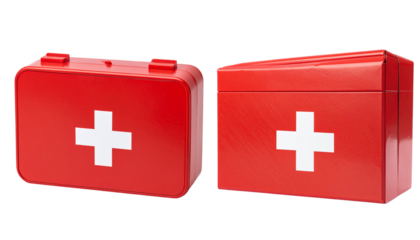 Red First Aid Kit Box PNG Transparent Background