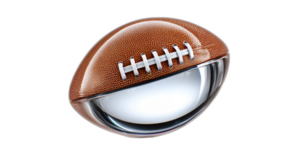 transparent glass football isolated on white background