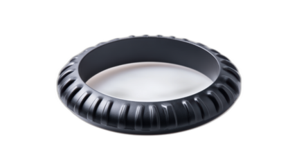 transparent black rubber football kicking tee isolated on white