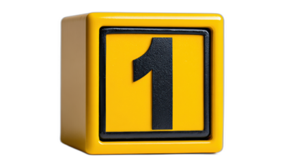 transparent down marker box number 1 on white background