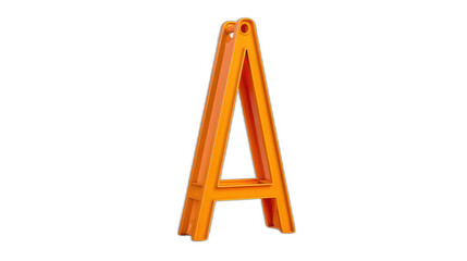 orange pylon marker isolated on white background with geometric shape
