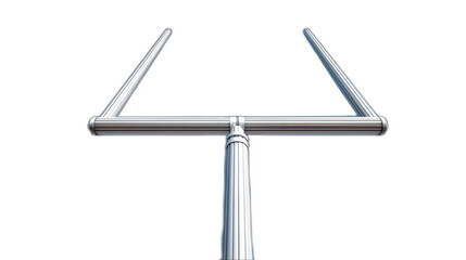 transparent american football goal post top section minimalist architectural angle