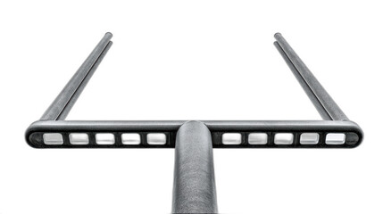 transparent american football goal post top section minimalist architectural angle