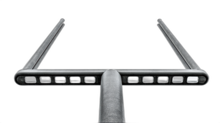 transparent american football goal post top section minimalist architectural angle