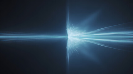 Fototapeta premium Dazzling Blue Light Burst with Radiant Beams and Dark Background, Perfect for Technology and Science Visuals ...