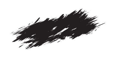 Dynamic black grunge brush stroke with rough spiky edges and a textured hand-painted feel.
