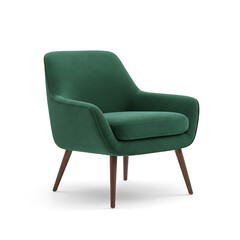 Emerald green velvet armchair