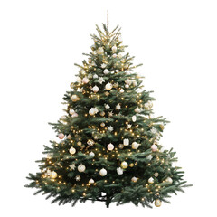 Beautifully Decorated Christmas Tree With Sparkling Lights and Ornaments for Holiday Celebrations