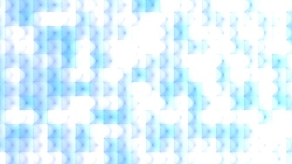 Light background, blue geometric pattern, translucent squares on white. 