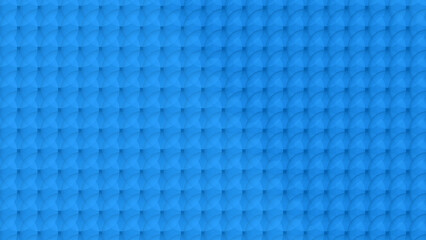 Blue pattern, overlapping translucent spheres in rows. 