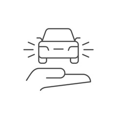 Car sharing line outline icon