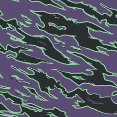 Obraz premium Vector seamless camo tiger stripe army fatigue pattern design