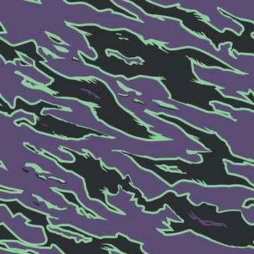 Vector seamless camo tiger stripe army fatigue pattern design