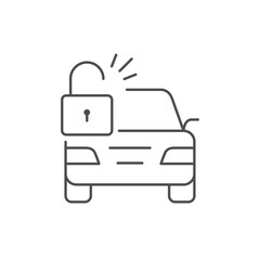 Car unlocking line outline icon