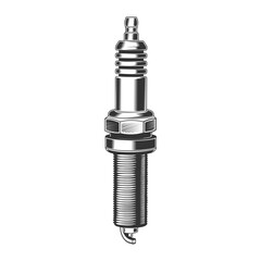 Automobile spark plug icon isolated on white background. Vector. Concept for expert service car repair center, restoration and car club in monochrome style.