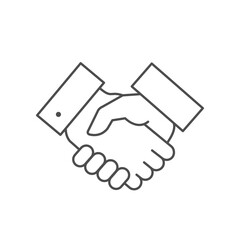 Businessman handshake line outline icon