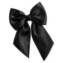 Elegant Black Satin Bow for Hair Accessories and Fashion Styling