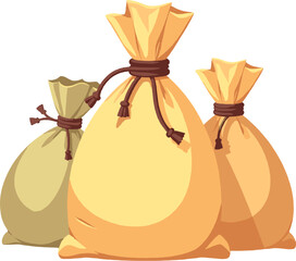 Money bags collection illustration isolated on white background, finance clipart set