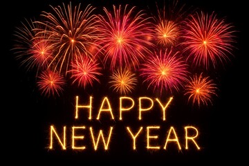 Bright gold sparklers celebrate New Year with festive bokeh lights