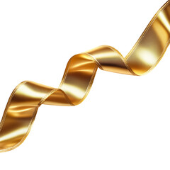 Shimmering Gold Ribbon Twisting in a Festive Celebration Background
