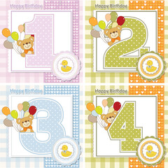 Cute Kids Birthday Number Cards