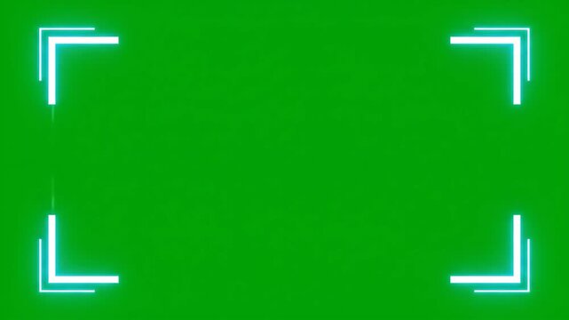Green Screen Digital HUD Corner Brackets Glowing in Viewfinder Overlay