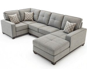 Grey Fabric Sectional Sofa