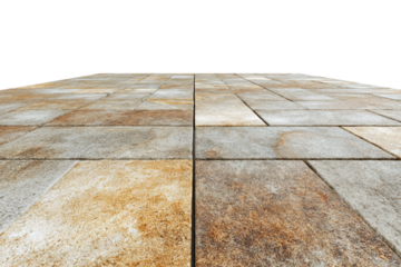 backyard patio with ceramic tile surface isolated on transparent background