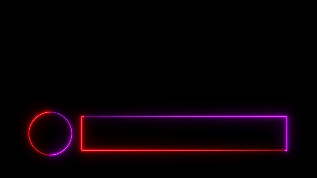 Neon Lower third animation on black background. Suitable for greetings, celebrations, Titles, TV news, information call box bars, and news channels in 4K. Easy to use.There is space for logo placement