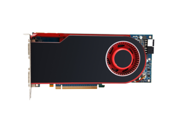 Black graphics card with fan