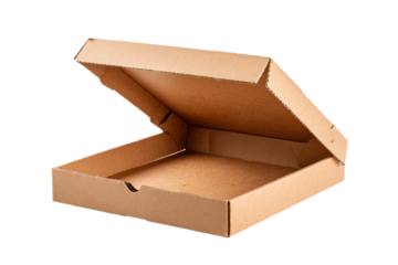 stack of pizza boxes isolated on transparent background