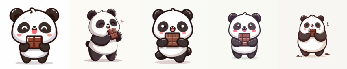 cute panda vector eating chocolate © sarah16blakeyxh2