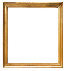 Golden Picture Frame Isolated on Transparent Background