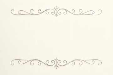 Pastel beige background with silver ornamental lines 