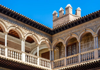 Obraz premium Courtyard of Maidens in Seville Alcazar, Spain
