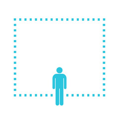 Bigger picture. Isolated on white backround. Bue icon set.