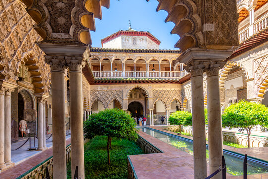 Courtyard of Maidens in Seville Alcazar, Spain