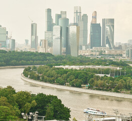 Panoramic view of the city of Moscow from the observation deck