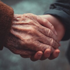 two people holding hands showing generational connection